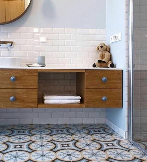 Vloertegel Vives 1900 20x20 cm Beltri Celeste