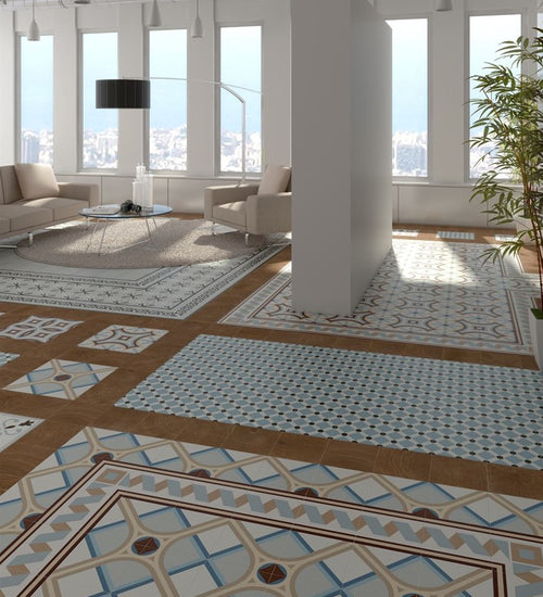 Vloertegel Vives 1900 20x20 cm Dorda Celeste