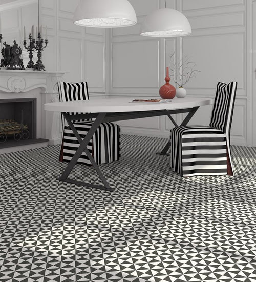 Vloertegel Vives 1900 20x20 cm Terrades Grafito