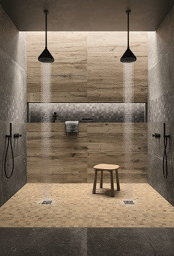 Mozaiektegel Flaviker Nordik wood Bruin mat 30x30 cm