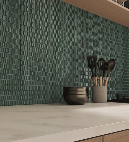 Wandtegel Wow  3D Bars Diamond Emerald Gloss 12,5x25 cm