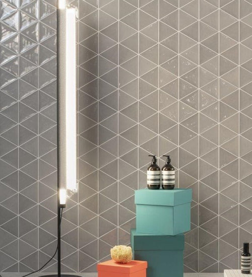 Wandtegel Quintessenza 3Lati Grigio Medio Lucido 13,2x11,4 cm