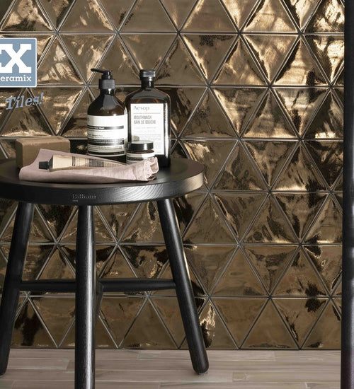 Wandtegel Quintessenza 3Lati Oro 13,2x11,4 cm