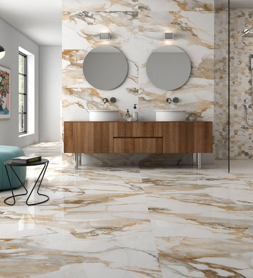 Vloertegel Geo tiles Crash Beige glans