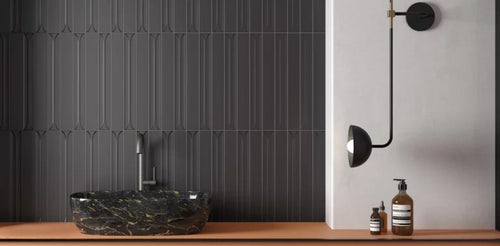 Wandtegel Equipe Hopp Antraciet mat 5x40 cm