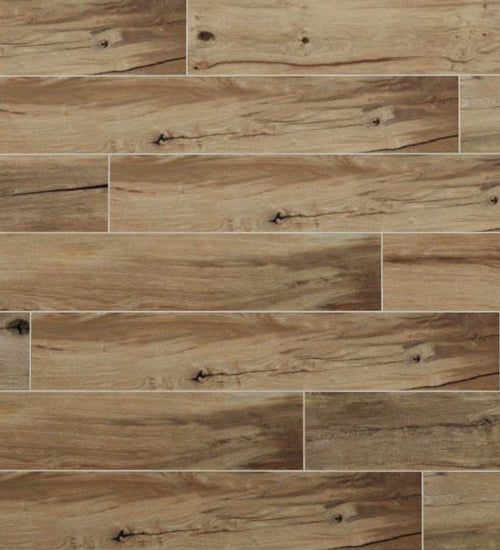 Vloertegel Flaviker Nordik wood Bruin mat 20x120 cm