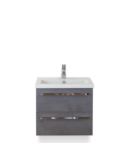 Badmeubelset 60 cm breed - bestaande uit: wastafelkast 2 laden en keramische wastafel Djazz