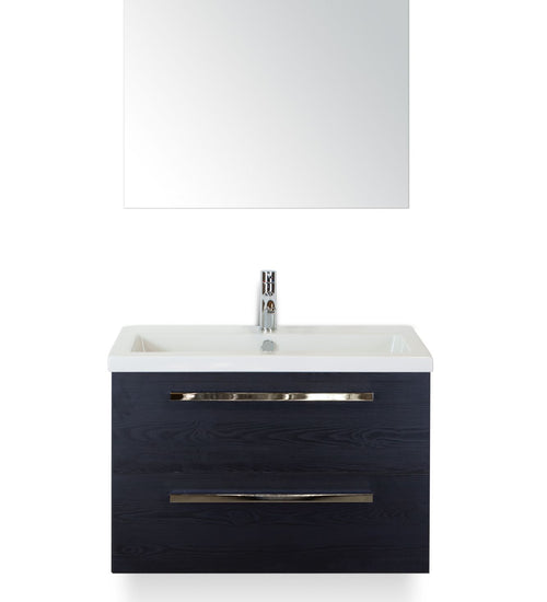 Badmeubelset 80 cm breed - bestaande uit: wastafelkast 2 laden, keramische wastafel Djazz en spiegel