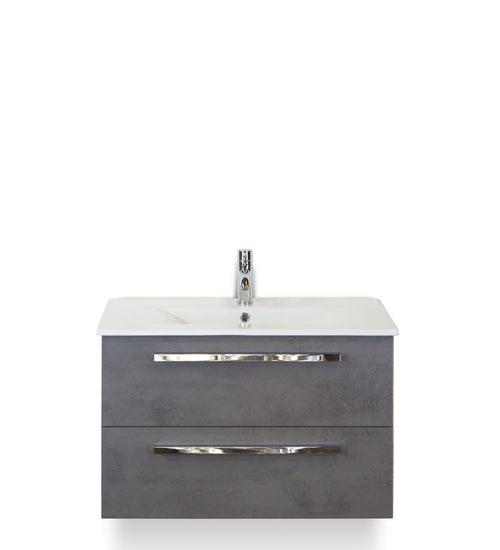 Badmeubelset 80 cm breed - bestaande uit: wastafelkast 2 laden en keramische wastafel Enjoy