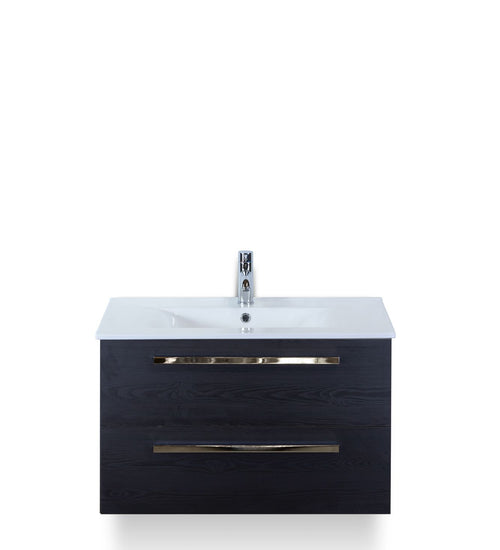 Badmeubelset 80 cm breed - bestaande uit: wastafelkast 2 laden en keramische wastafel Enjoy