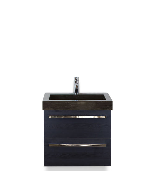 Badmeubelset 60 cm breed - bestaande uit: wastafelkast 2 laden en hardstenen wastafel