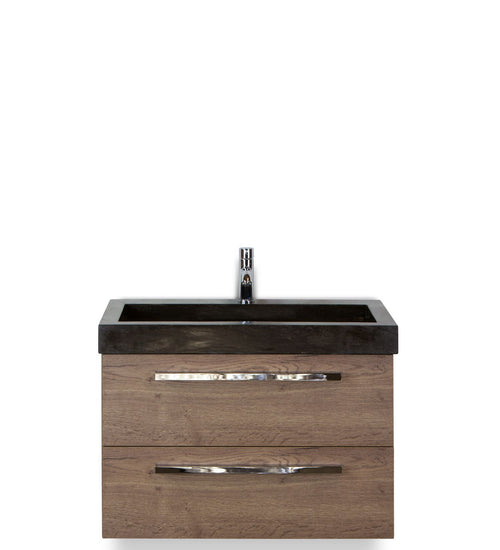 Badmeubelset 80 cm breed - bestaande uit: wastafelkast 2 laden en hardstenen wastafel