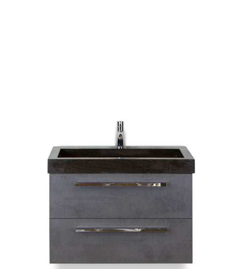 Badmeubelset 80 cm breed - bestaande uit: wastafelkast 2 laden en hardstenen wastafel