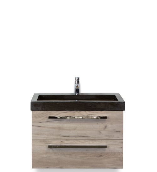 Badmeubelset 80 cm breed - bestaande uit: wastafelkast 2 laden en hardstenen wastafel