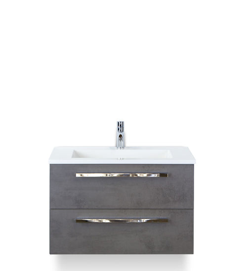 Badmeubelset 80 cm breed - bestaande uit: wastafelkast 2 laden en kunststeen wastafel Thin