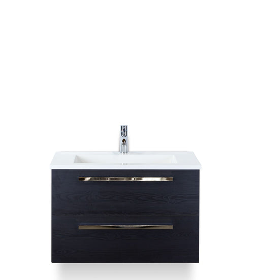 Badmeubelset 80 cm breed - bestaande uit: wastafelkast 2 laden en kunststeen wastafel Thin