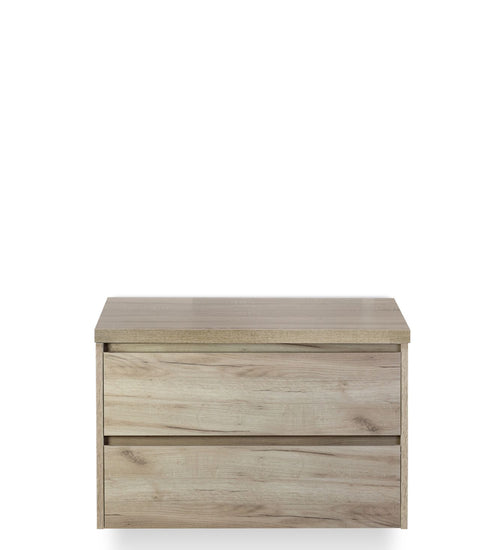 Badmeubelset 80 cm breed - bestaande uit: wastafelkast 2 laden én bovenblad