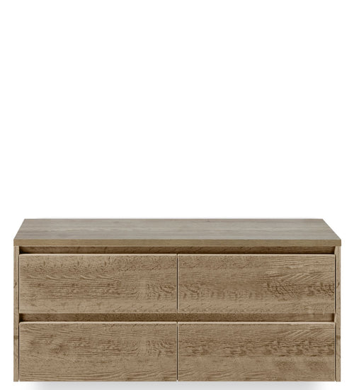 Badmeubelset 120 cm breed - bestaande uit: wastafelkast 4 laden én bovenblad