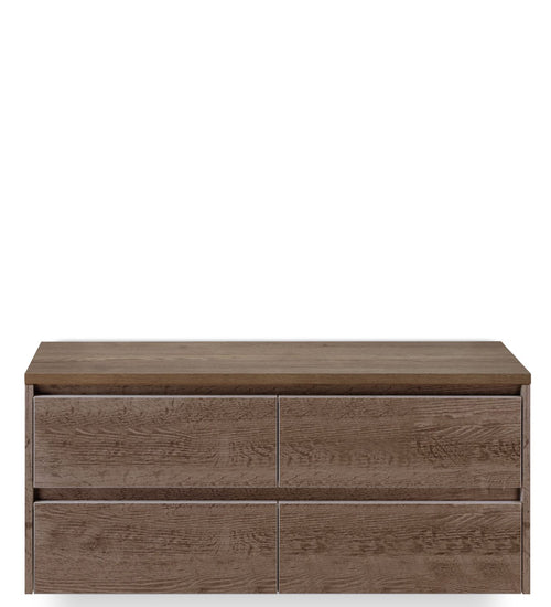 Badmeubelset 120 cm breed - bestaande uit: wastafelkast 4 laden én bovenblad