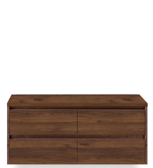 Badmeubelset 120 cm breed - bestaande uit: wastafelkast 4 laden én bovenblad