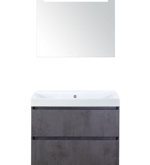 Badmeubelset 80 cm breed - bestaande uit: wastafelkast 2 laden, keramische wastafel Just zonder kraangat en luxe spiegel