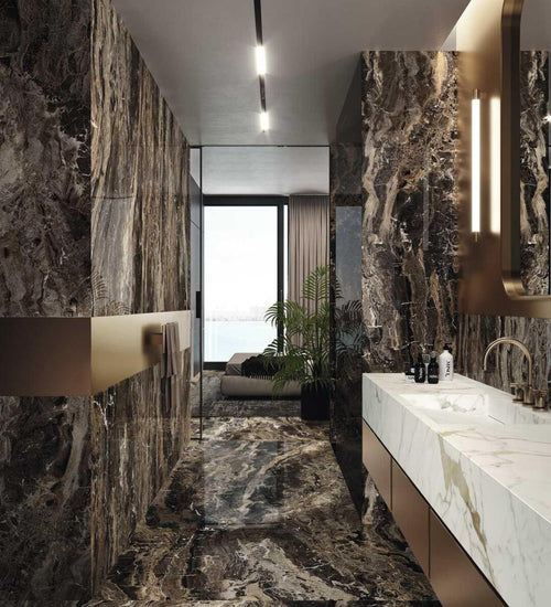 Vloertegel Marazzi italie Grandemarble Bruin glans