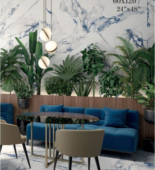 Sampletegel Geo tiles Crash Blauw glans