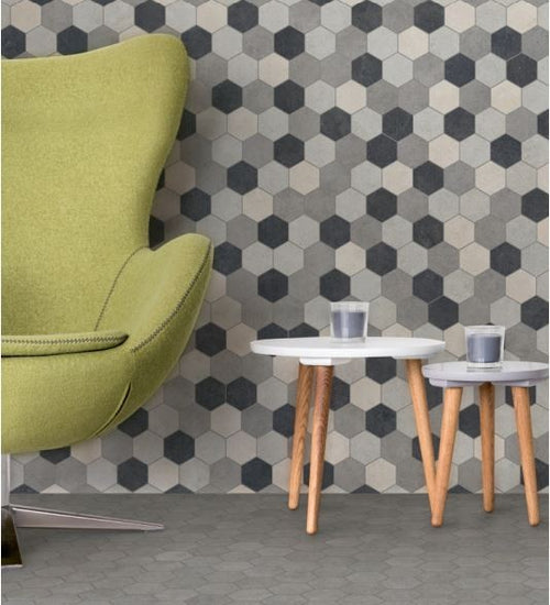 Mozaiektegel Arpa Limestone Grijs mat 29x34 cm