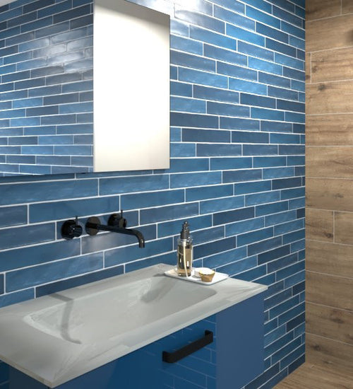 Wandtegel Sottocer Sense Blauw mat