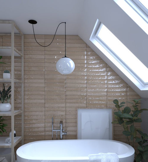 Wandtegel Del conca Frammenti Bruin glans 7x40 cm