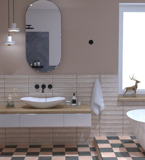 Wandtegel Del conca Frammenti Rose glans 7x40 cm