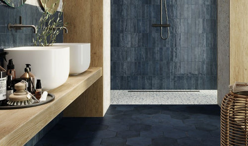 Wandtegel Baerwolf Loft Blauw glans 6x25 cm