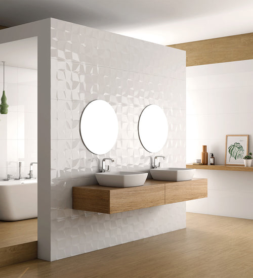 Wandtegel Saloni Vantage Wit glans 40x120 cm