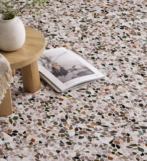 Vloertegel Ecostone Venezia Multicolor glans 40x40 cm