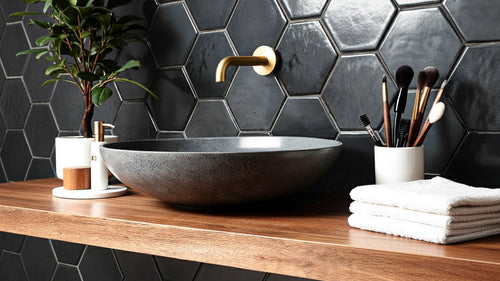 Wandtegel Sottocer Matrix Zwart glans 17x20 cm