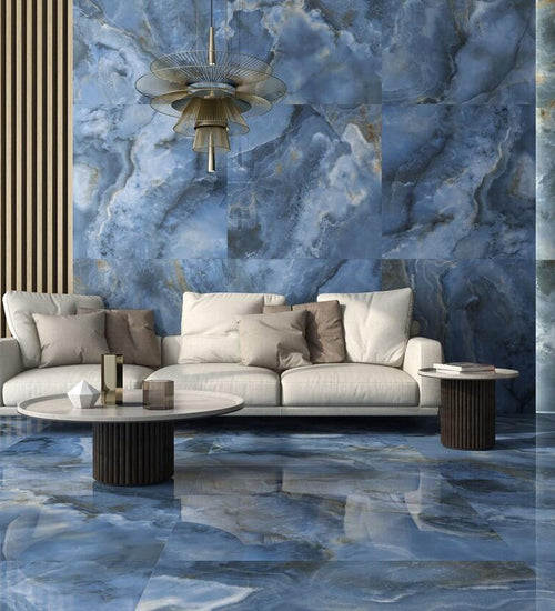 Sampletegel Geo tiles Oni Blauw glans