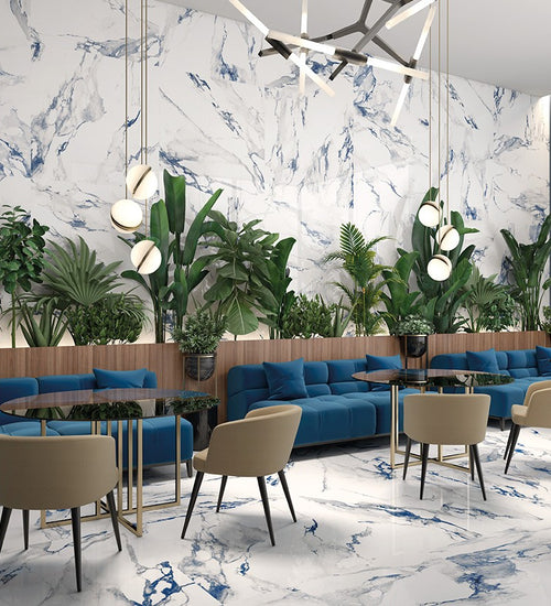 Vloertegel Geo tiles Crash Blauw mat