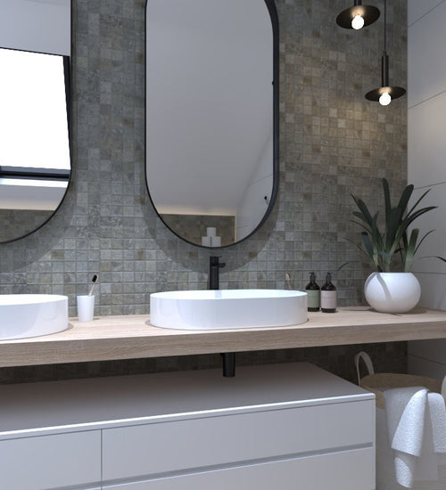 Mozaiektegel Del conca Lavaredo Grijs mat 30x30 cm