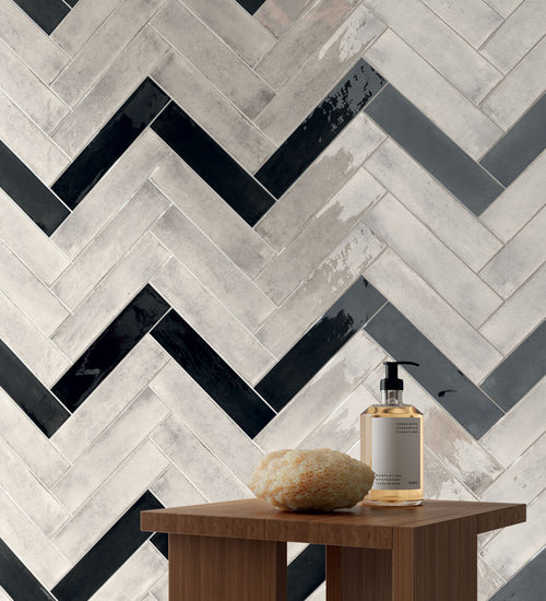 Wandtegel Novabell Fusion Antraciet glans 6x25 cm