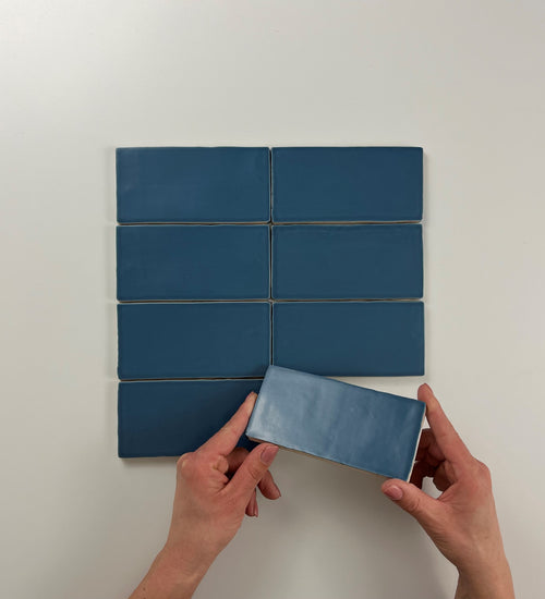 Sampletegel Cifre cerámica Blauw
