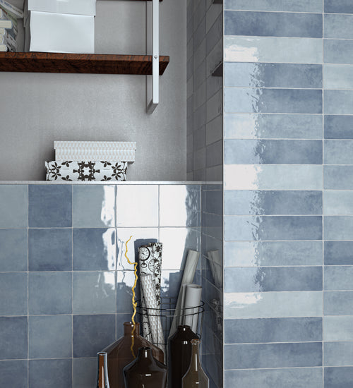 Sampletegel Cifre cerámica Blauw