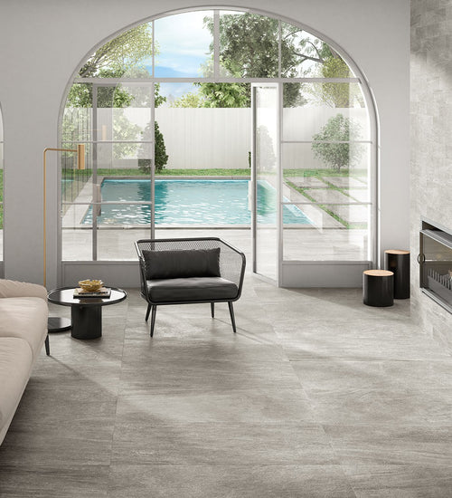 Vloertegel Novabell Aspen Grijs mat 100x100 cm