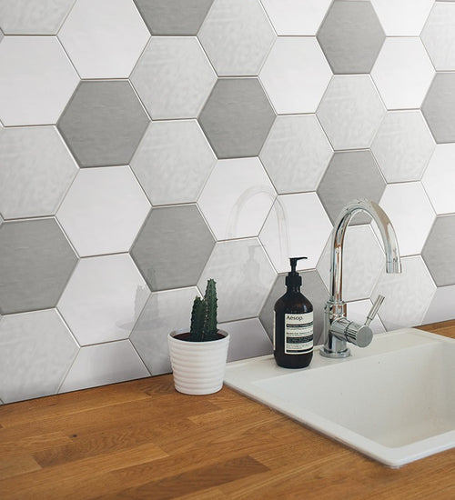 Wandtegel Sottocer Matrix Grijs glans 17x20 cm