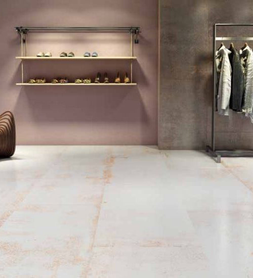 Vloertegel Rak Evoque metal Wit mat 60x120 cm