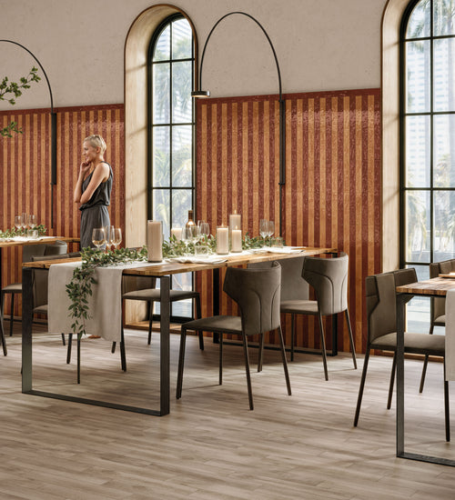 Wandtegel Baerwolf Arta Bruin glans 5x50 cm