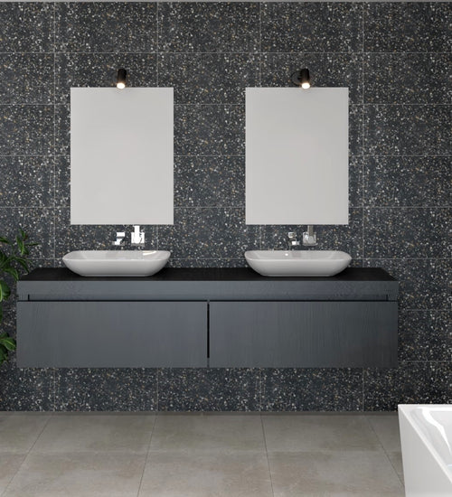 Vloertegel Sphinx Terrazzo Zwart mat