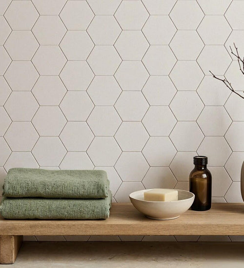 Vloertegel Grandeur Hexagonale Wit mat 15x17 cm