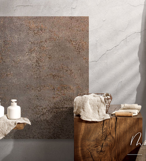 Vloertegel Rak Evoque metal Bruin mat 60x60 cm