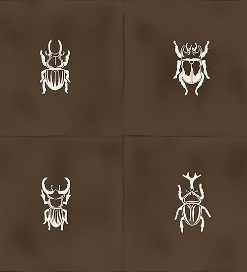 Wandtegel Vives Ager-4 Brown 13x13 cm set van 4