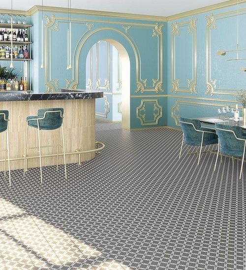 Vloertegel Vives Alameda-R Antracita 20x20 cm